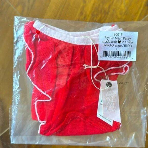 NWT $70 SET OF 2 HAH Fly Girl Mesh Panty Thong Red Pink Coquette Sheer LARGE - Picture 4 of 4